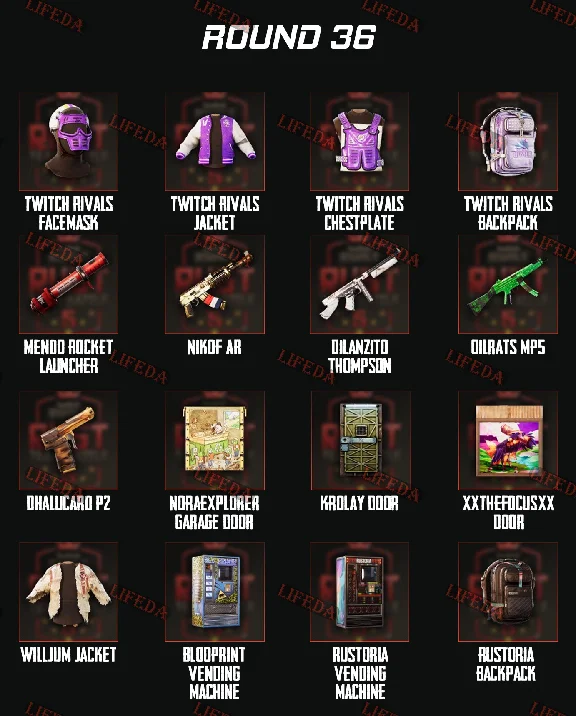 RUST SKINS✦TWITCH DROPS✦Round 35+36+37+38+39✦60 ITEMS🎁