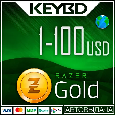 🔰Razer Gold 📗 1-100$ Global USD · 💳0%