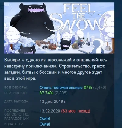 Feel The Snow 💎 АВТОДОСТАВКА STEAM РОССИЯ