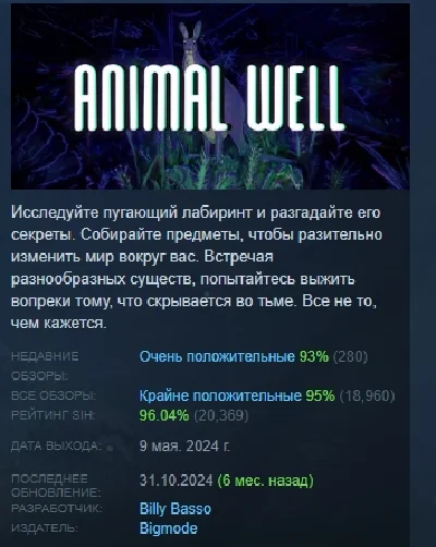 ANIMAL WELL 💎 STEAM GIFT RUSSIA