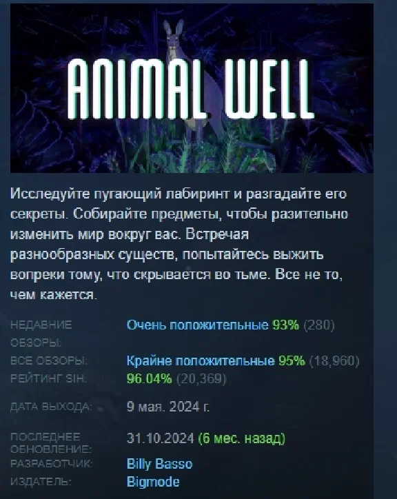 ANIMAL WELL 💎 STEAM GIFT RUSSIA