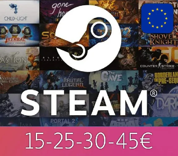 Steam Подарочная карта 15-25-30 EUR EUROPE