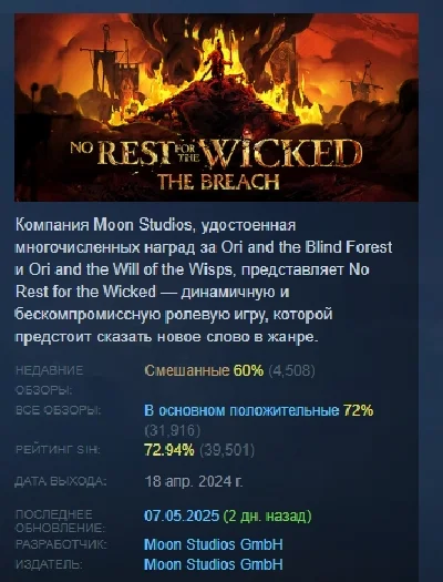 No Rest for the Wicked 💎АВТОДОСТАВКА STEAM GIFT РОССИЯ