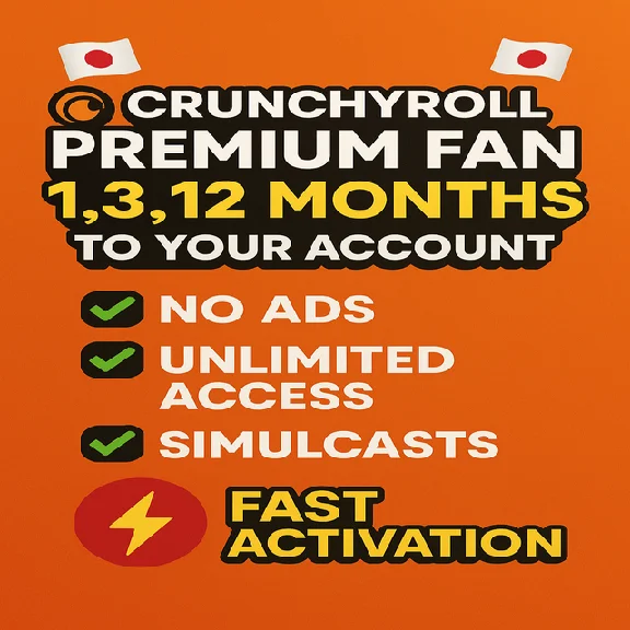 Crunchyroll Premium Fan 1,3,12 Months To Your Account