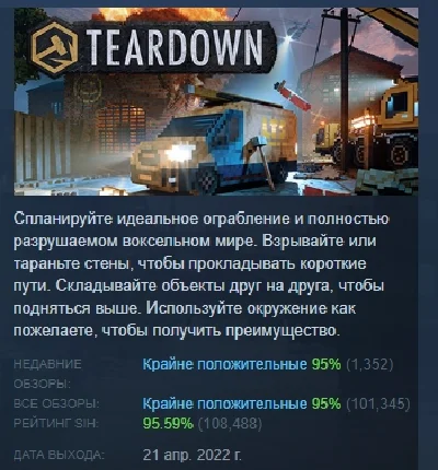 Teardown 💎 АВТОДОСТАВКА STEAM РОССИЯ