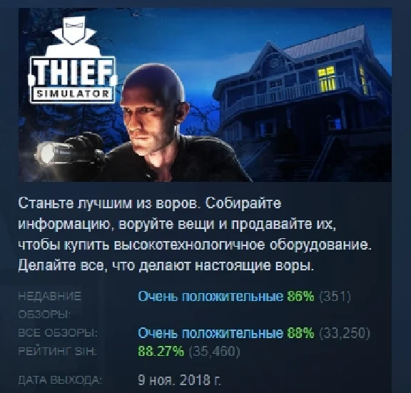 Thief Simulator 💎 АВТОДОСТАВКА STEAM РОССИЯ