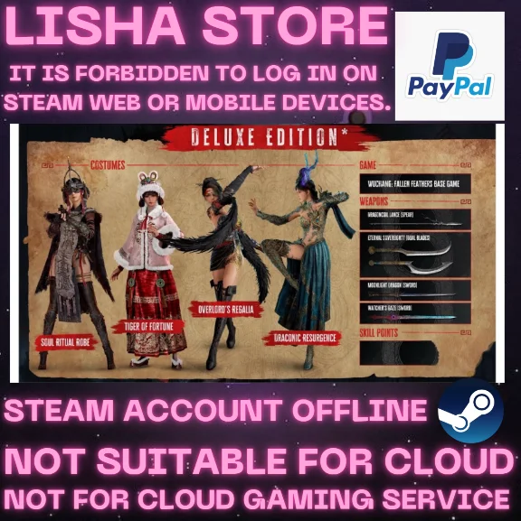 Wuchang Fallen Feathers Deluxe Steam Offline Paypal
