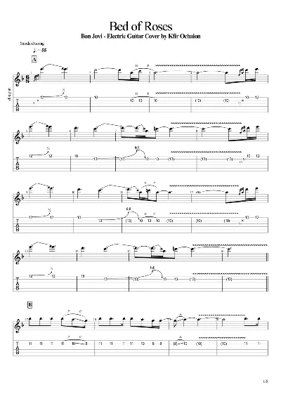 Tabs Bon Jovi - Bed of Roses - Cover by Kfir Ochaion