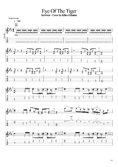 Tabs Kfir Ochaion - Survivor - Eye Of The Tiger - Metal