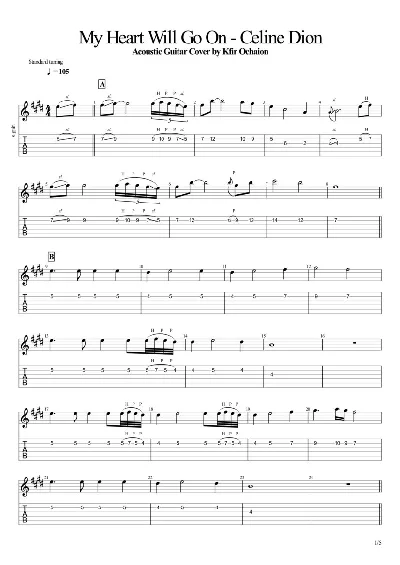Tabs Kfir Ochaion - Celine Dion - My Heart Will Go On