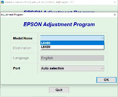 Reset Epson L6460 L6490 Adjustment Program