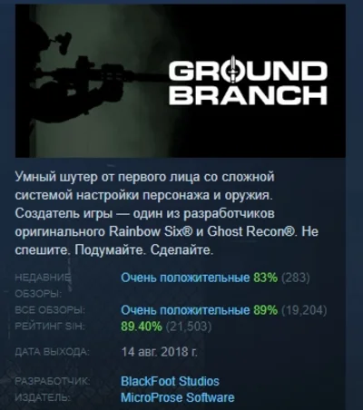 GROUND BRANCH 💎 АВТОДОСТАВКА STEAM РОССИЯ