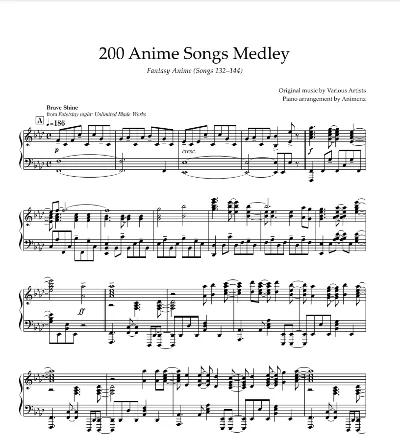 Sheet Animenz - Fantasy Anime (Songs 132-144)