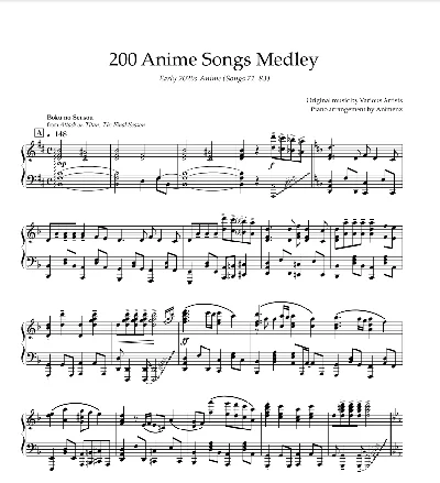Sheet Animenz - Early 2020s Anime (Songs 71-83)