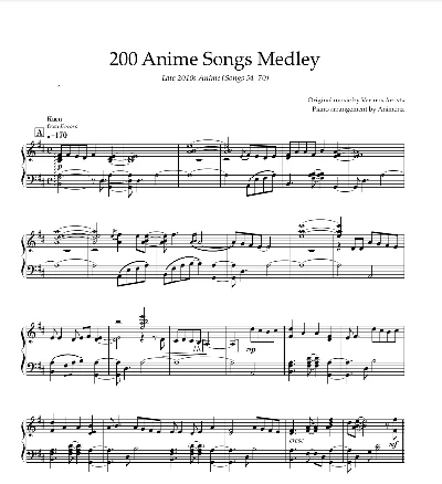Sheet Animenz - Late 2010s Anime (Songs 54-70)