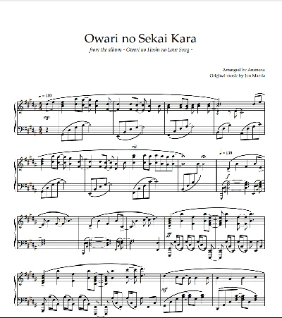 Sheet Animenz - Owari no Sekai kara - Yanagi Nagi