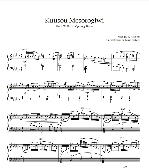Kuusou Mesorogiwi - Mirai Nikki OP1 by Animenz