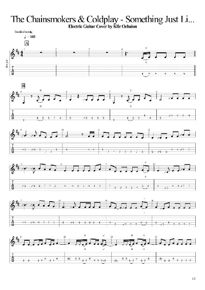 Tabs Kfir Ochaion Chainsmokers Something Just Like This