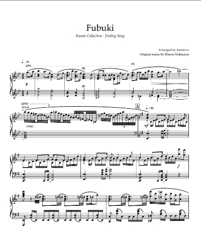 Ноты Animenz - Fubuki - Kantai Collection ED
