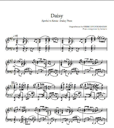 Sheet Animenz - Daisy - Kyoukai no Kanata ED