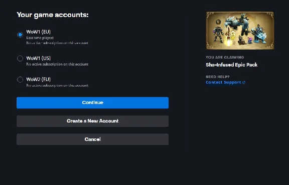 World of Warcraft Sha-Infused Epic Pack RF/RB KEY