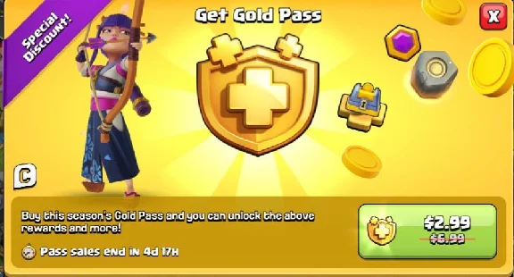 Clash of Clans Gold Pass Promotion