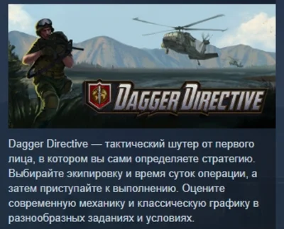 Dagger Directive АВТОДОСТАВКА STEAM РОССИЯ