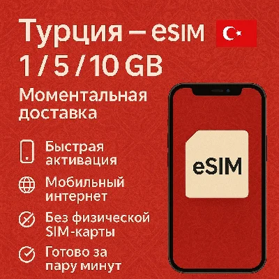 eSIM for Internet in Turkey | 1-5-10 Gb