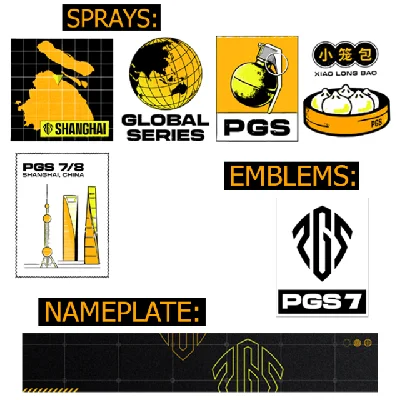 PUBG: PGS 7 + 8 | Bundle-Emblems-Spray-Nameplate 8 item