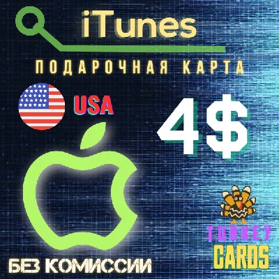 🎁Подарочная карта 🍏 Apple iTunes 🇺🇸США🇺🇸 4$ [0%]