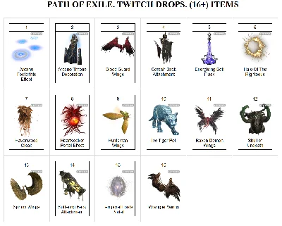 🔥Path of Exile✦TWITCH DROPS✦WINGS✦16+ SKINS /ITEMS +🎁