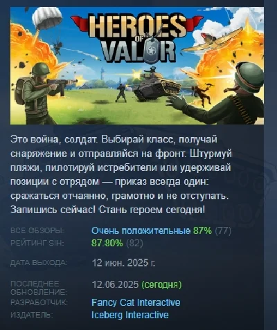 Heroes of Valor АВТОДОСТАВКА STEAM РОССИЯ