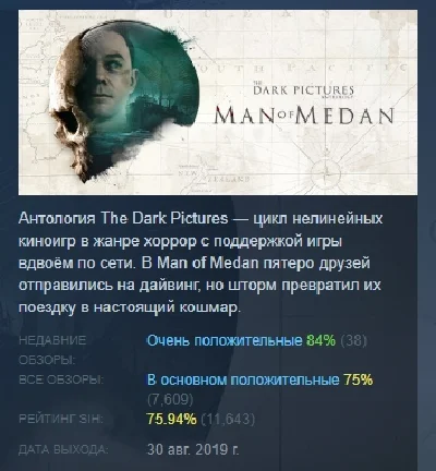 The Dark Pictures Anthology: Man of Medan STEAM РОССИЯ