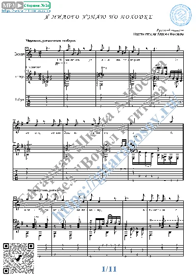 Ya milogo uznayu po pohodke (Vocals Guitar Sheet music)