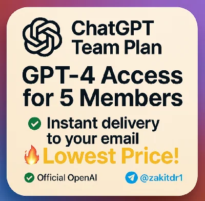 ChatGPT Team Plan Access | GPT-4 | Add Up to 5 Members