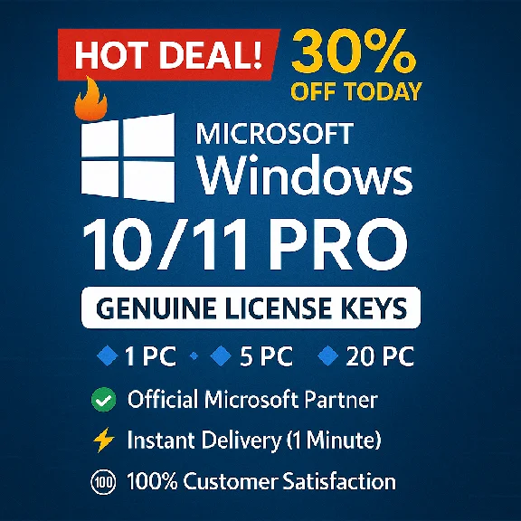 Windows 10-11 Pro/Home 1PC-5PC-20PC Microsoft Partner