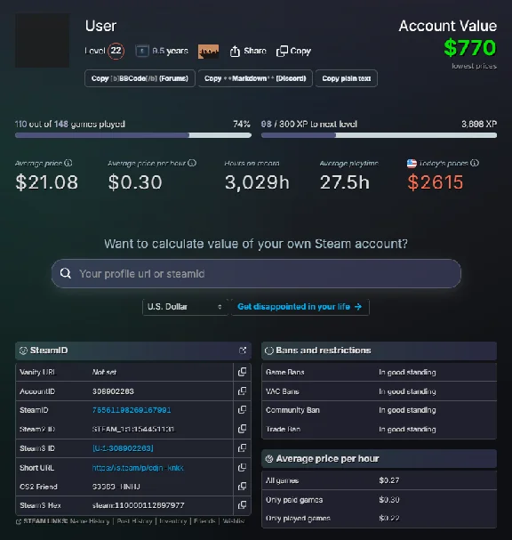 Steam account |146 games |9 years |Your Email | Türkiye