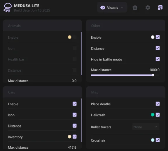 Buy Medusa Lite cheat for DayZ game with Wallhack, ESP