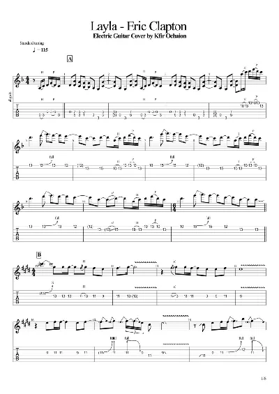 Tabs Kfir Ochaion - Eric Clapton - Layla - Electric