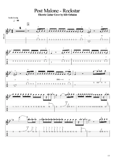 Tabs Kfir Ochaion - Post Malone - Rockstar