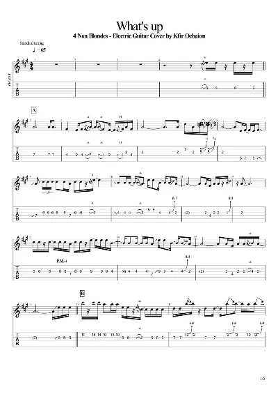 Tabs Kfir Ochaion - 4 Non Blondes - What´s Up