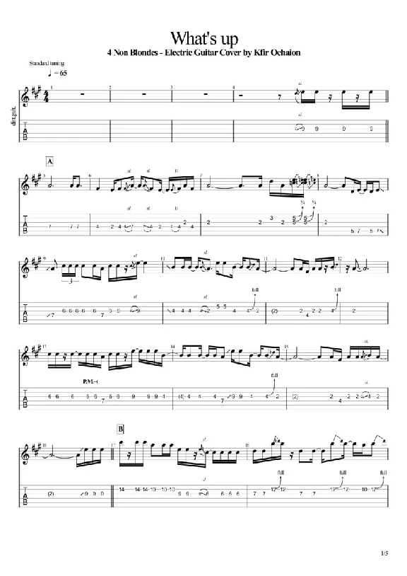 Tabs Kfir Ochaion - 4 Non Blondes - What´s Up
