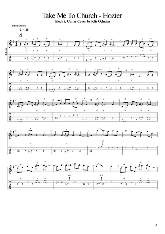 Tabs Kfir Ochaion - Hozier - Take Me To Church