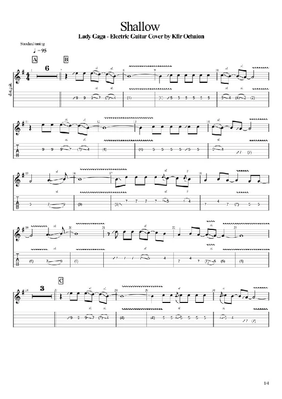 Tabs Kfir Ochaion - Lady Gaga - Shallow