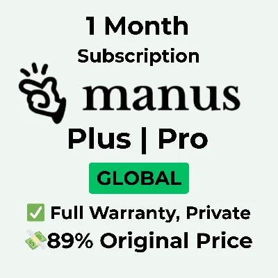 Manus Plus | Pro 1 Month Subscription 89% Price