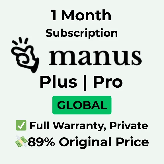 Manus Plus | Pro 1 Month Subscription 89% Price