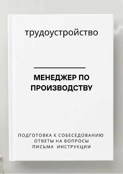 Менеджер по производству. Трудоустройство