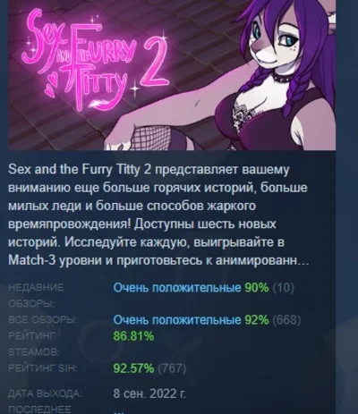Sex and the Furry Titty 2 Sins of the City STEAM РОССИЯ