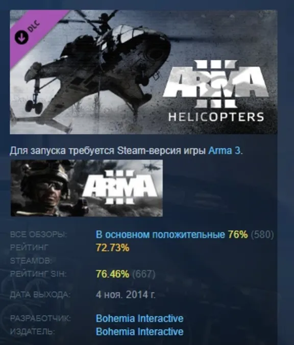 Arma 3 Helicopters АВТОДОСТАВКА DLC STEAM РОССИЯ