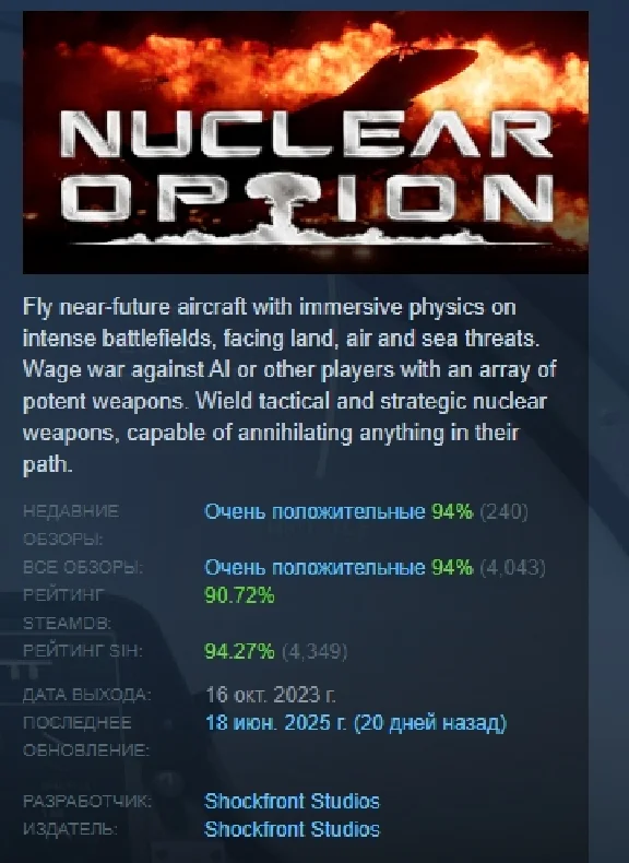 Nuclear Option 💎 STEAM GIFT RUSSIA